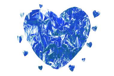Mavi konserve için yapılan vektör kalp