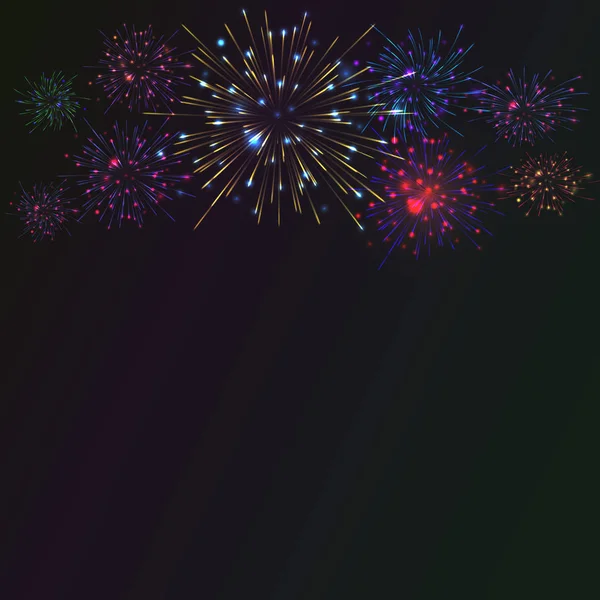 Ragyogóan színes tűzijáték — Stock Vector