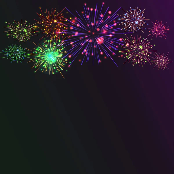 Ragyogóan színes tűzijáték — Stock Vector