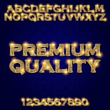 Sınıf kalitesi. Altın parlayan alfabesi