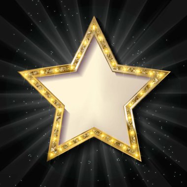 altın yıldız koyu arka plan.