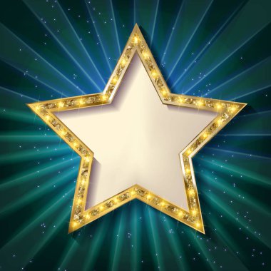 altın yıldız koyu arka plan.