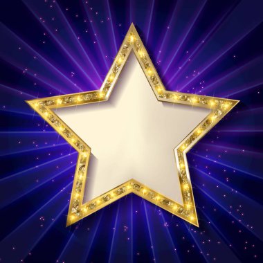 altın yıldız koyu arka plan.