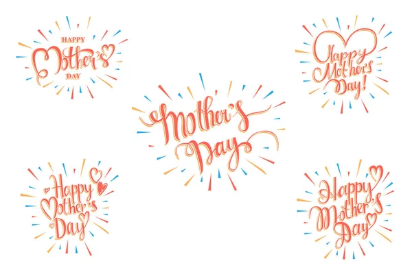 Set Happy Mother s Day Greeting Card. — Stock Vector