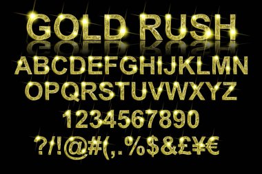 Gold rush. Altın alfabetik yazı tipleri
