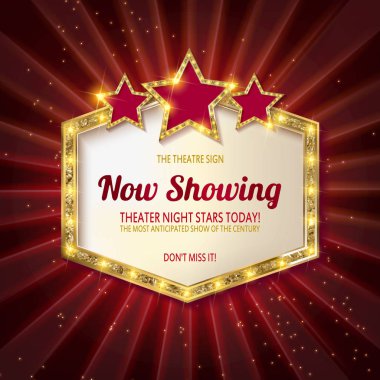 Gösteri zamanı Retro işaretleri.