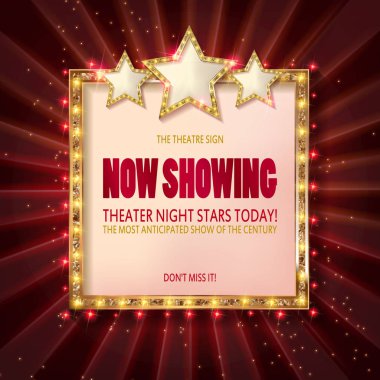 Gösteri zamanı Retro işaretleri.