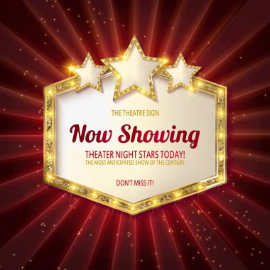 Gösteri zamanı Retro işaretleri.