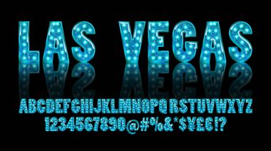 Las Vegas. Altın alfabe Haritayı lambalar ile renk