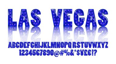 Las Vegas. Altın alfabe Haritayı lambalar ile renk
