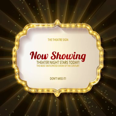 Altın rakam çerçeve ışık ampuller ile