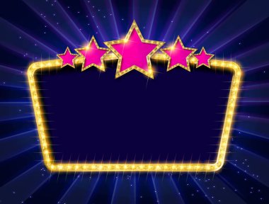 Beş yıldız ile Retro çerçeve