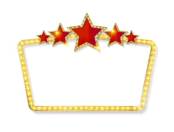 Cadre rétro avec cinq étoiles — Image vectorielle