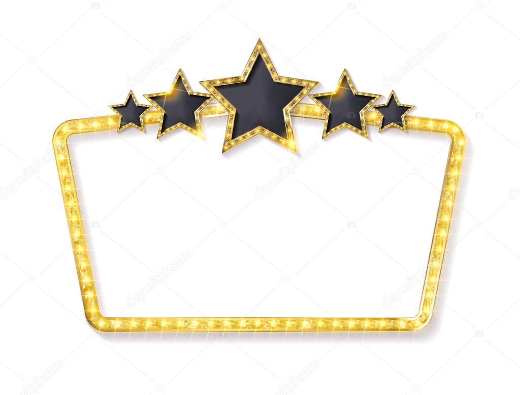 Retro frame with five stars