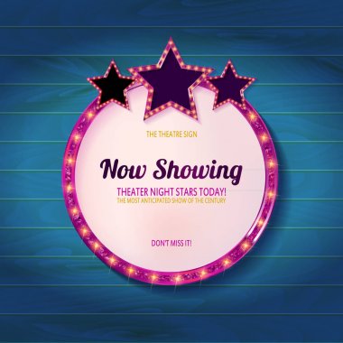 Gösteri zamanı Retro işaretleri.