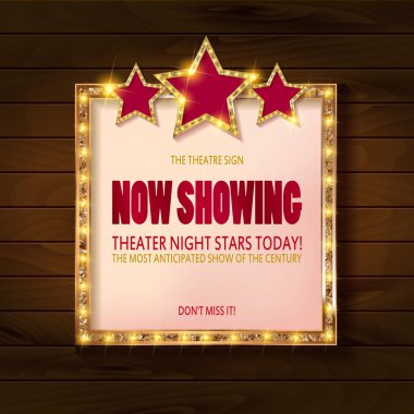 Gösteri zamanı Retro işaretleri.