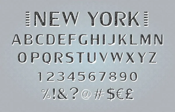 Винтажный шрифт с декоративной тенью . — стоковый вектор