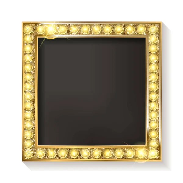 Gold frame film på en vit bakgrund — Stock vektor