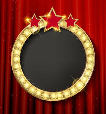 Boş altın boyama yuvarlak çerçeve