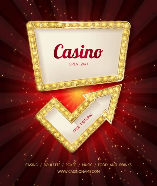 Shining Casino Banner. Vector illustration — Stock Vector