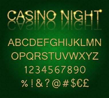 Alfabe ampul lambaları Altın ışık vektör ile