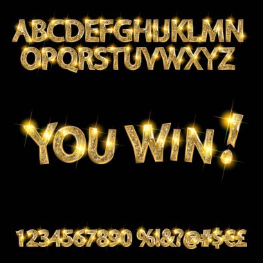 You win. gold alphabets and numbers clipart