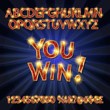 You win. gold alphabets and numbers clipart