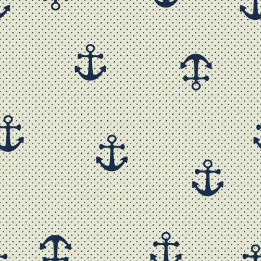 Vektör el çekilmiş çapa seamless modeli