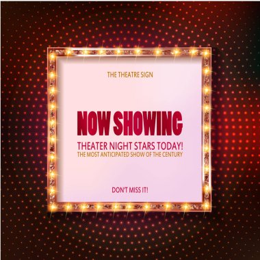 Retro kayan yazı şık çerçeveler ampuller ile.