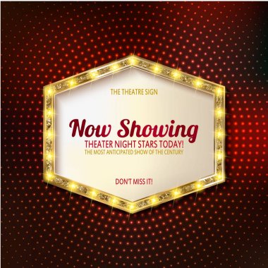 Retro kayan yazı şık çerçeveler ampuller ile.