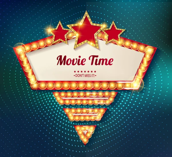 Cine tiempo cine estreno diseño de póster . — Vector de stock