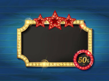 Işık işareti. Vintage tarzı afiş.