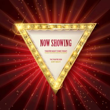 Retro üçgen ışık afiş parlayan