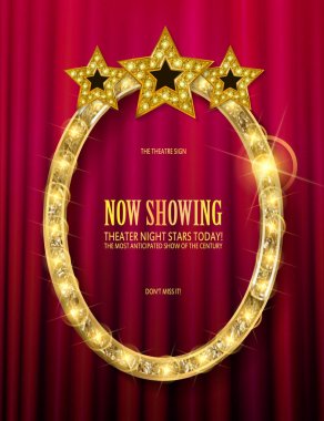 Üç yıldız ile kırmızı vintage çerçeve