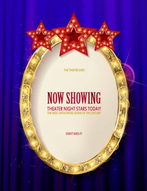 Üç yıldız ile kırmızı vintage çerçeve