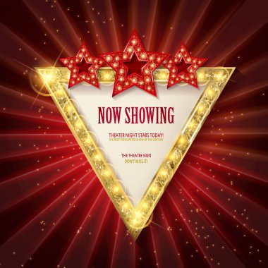 Retro üçgen ışık afiş parlayan