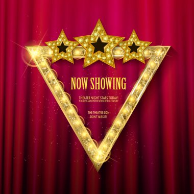 Retro üçgen ışık afiş parlayan