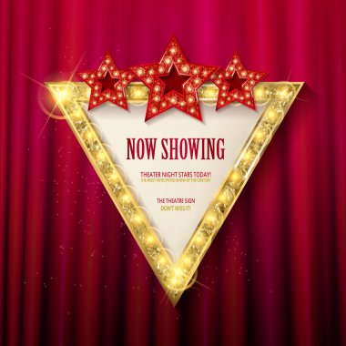 Retro üçgen ışık afiş parlayan