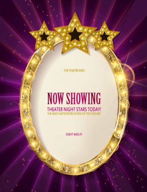 Üç yıldız ile kırmızı vintage çerçeve.