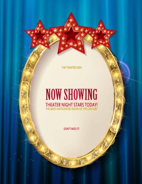 Üç yıldız ile kırmızı vintage çerçeve.