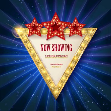 Retro üçgen ışık afiş parlayan