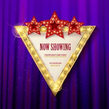 Retro üçgen ışık afiş parlayan