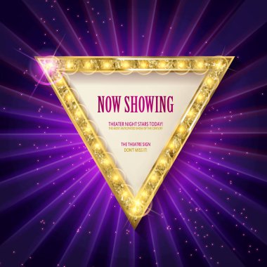 Retro üçgen ışık afiş parlayan