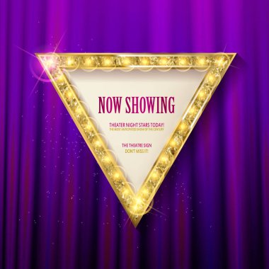 Retro üçgen ışık afiş parlayan