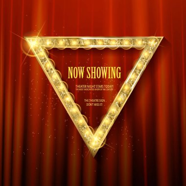 Retro üçgen ışık afiş parlayan