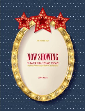 Üç yıldız ile kırmızı vintage çerçeve