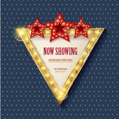 Retro üçgen ışık afiş parlayan