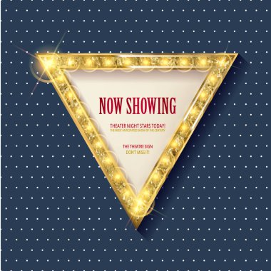 Retro üçgen ışık afiş parlayan