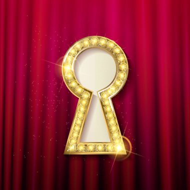 vektör altın anahtar deliği