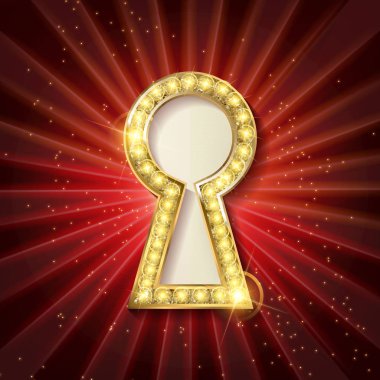 vektör altın anahtar deliği